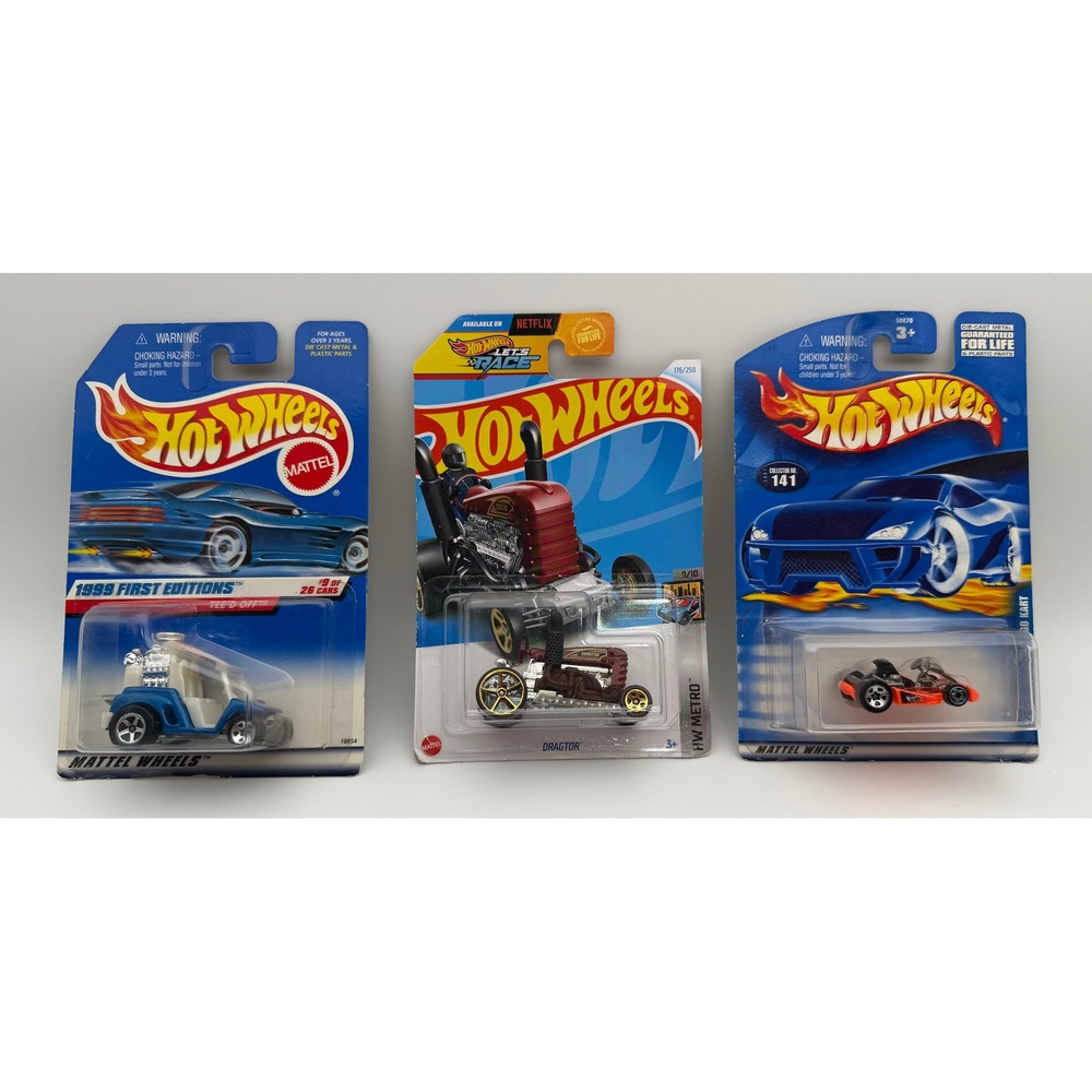 Hot‎ Wheels Lot 1999 Tee'd Off 2001 Go Kart HW Metro Dragtor Diecast Cars